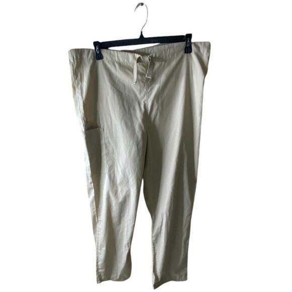 Cherokee Khaki Workwear Pants Size Medium Drawstring Casual Outdoorsy Minimalist - Picture 1 of 9